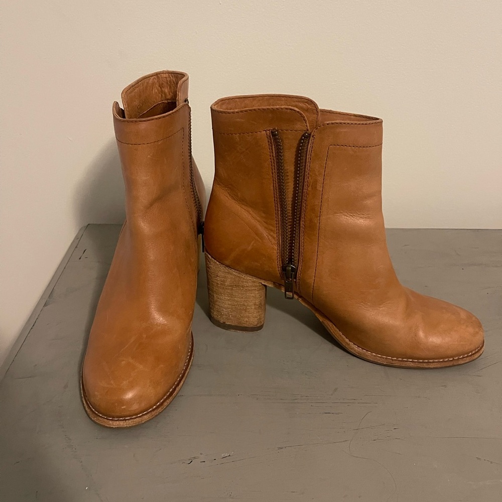 FRYE Tan Leather Booties